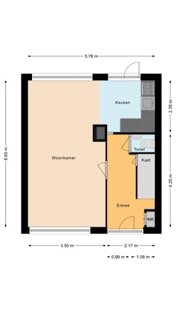 Floorplan - Dirk Bavolaan 36, 2411 TX Bodegraven